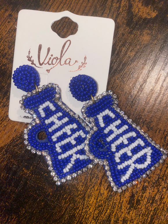 Beaded Megaphone Cheer Earrings