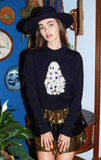 Bootastic Sequin Starry Ghost Sweater (Peach Love California)