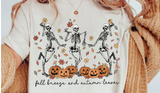 Fall Breeze and Autumn Leave with Skeletons Shirt