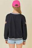 Play Ball Quilted Sequin Football Pullover