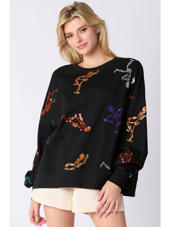 Spooky Silly Sassy Sequin Oversized Sweater