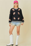 Play Ball Quilted Sequin Football Pullover