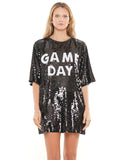 Sequin Black and White Game Day Dress