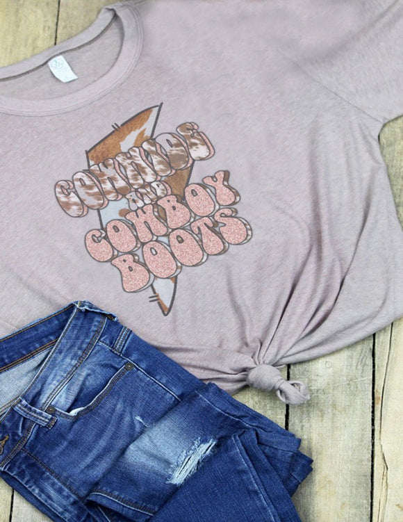 Cowhide and Cowboy Boots Tee