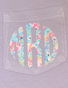 Lilly Inspired Comfort Colors Pocket Monogram