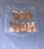 Retro Dog Mom Comfort Colors Pocket Tee