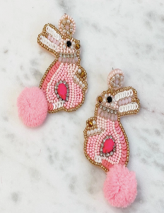 PREP OBSESSED - Easter Bunny Seed Bead Statement Earring