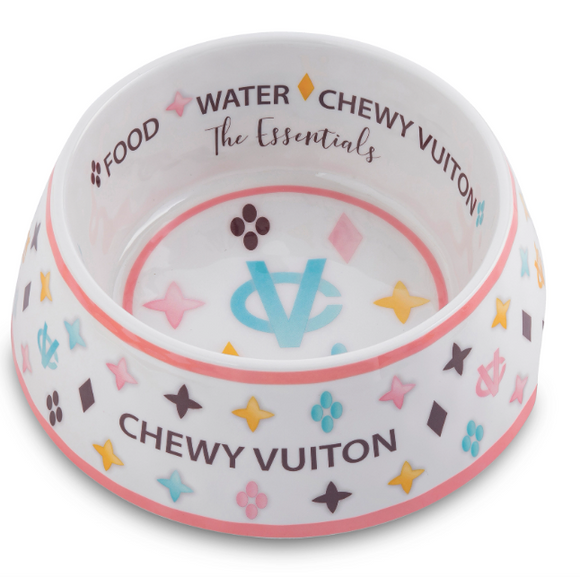 White Chewy Vuiton Bowls