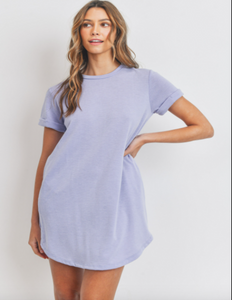 Just Comes Natural T-Shirt Dress - Lavender