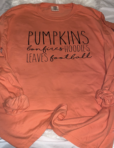 Pumpkins, Bonfire, Hoodies, Etc Comfort Colors Shirt
