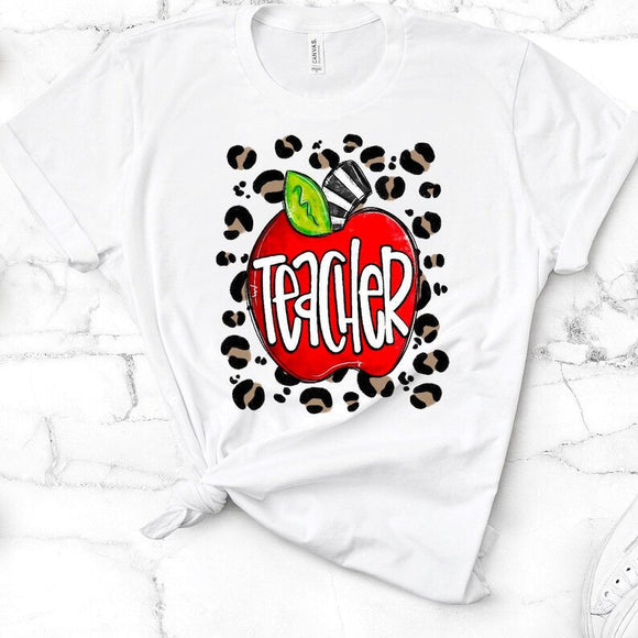 Leopard Teacher Apple Shirt